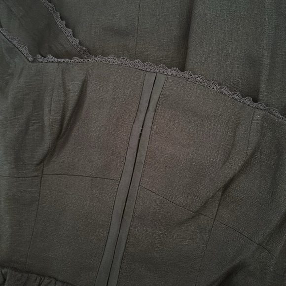 NEW Reformation Tagliatelle Linen Black Midi  Dress Lace Detail | size 2 - Picture 14 of 14